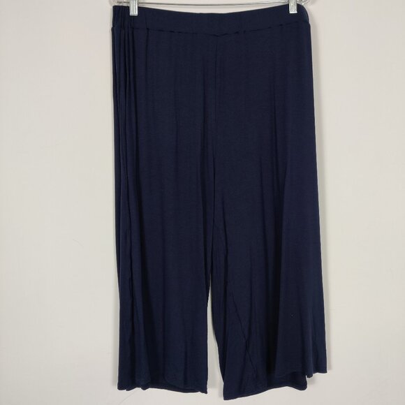 Lily Morgan Women's Palazzo Pants in Navy Blue Size 1X Summer Lightweight Flowy - Picture 1 of 10